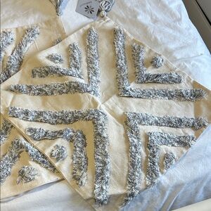 New Textured Cream and Gray Accent Pillow Cover 2 for 40